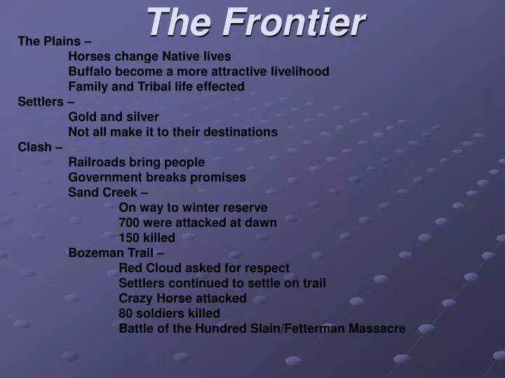 the frontier