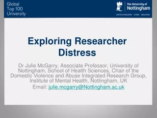 Exploring Researcher Distress