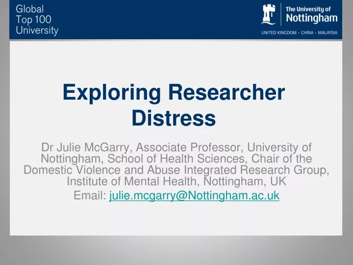 exploring researcher distress