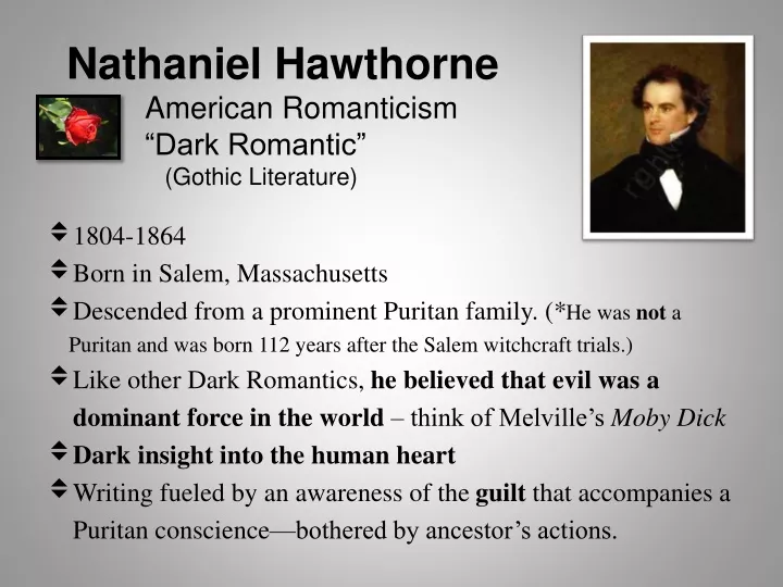 nathaniel hawthorne american romanticism dark romantic gothic literature