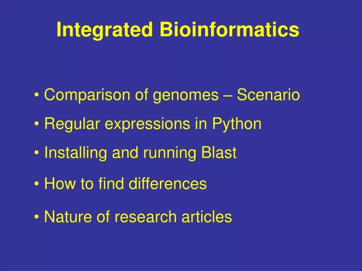integrated bioinformatics