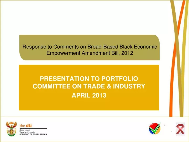response to comments on broad based black economic empowerment amendment bill 2012