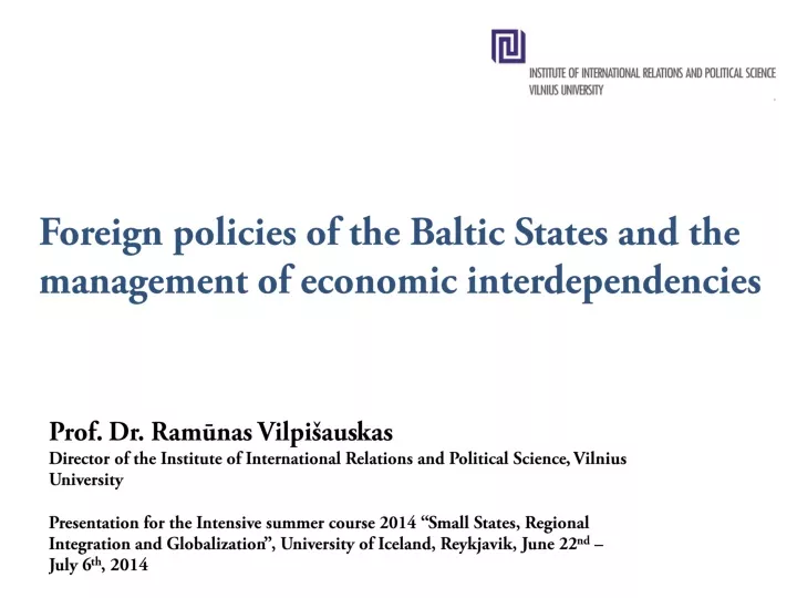 foreign policies of the baltic states