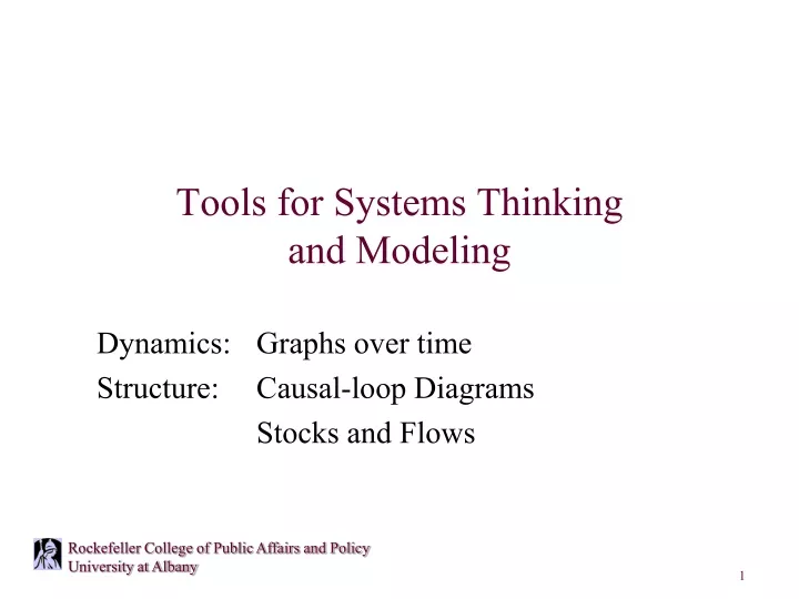 tools for systems thinking and modeling