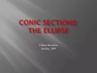 Conic Sections: The Ellipse