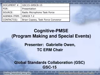 Cognitive-PMSE ( Program Making and Special Events )