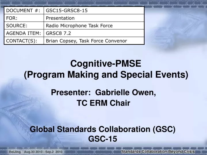 cognitive pmse program making and special events