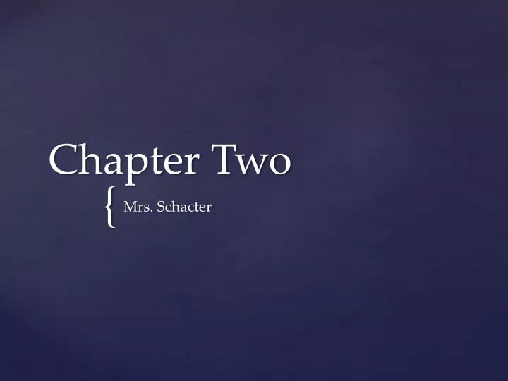 chapter two