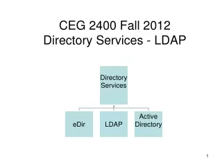 CEG 2400 Fall 2012  Directory Services - LDAP