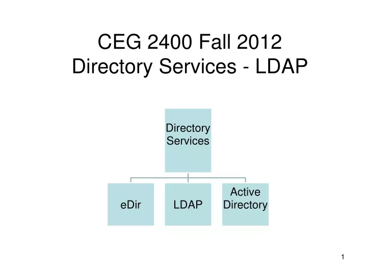 ceg 2400 fall 2012 directory services ldap