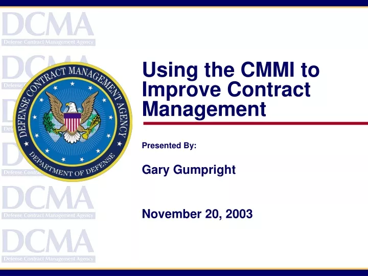 using the cmmi to improve contract management