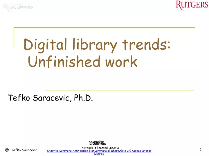 digital library trends unfinished work