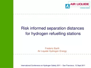 Risk informed separation distances  for hydrogen refuelling stations