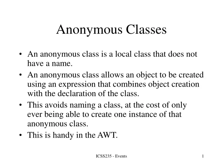 anonymous classes