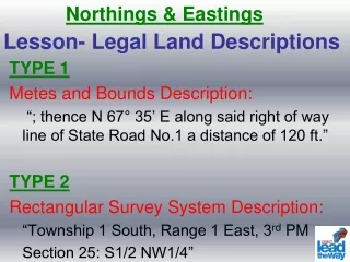 Lesson- Legal Land Descriptions