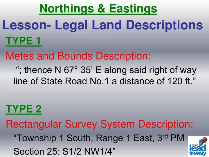 lesson legal land descriptions