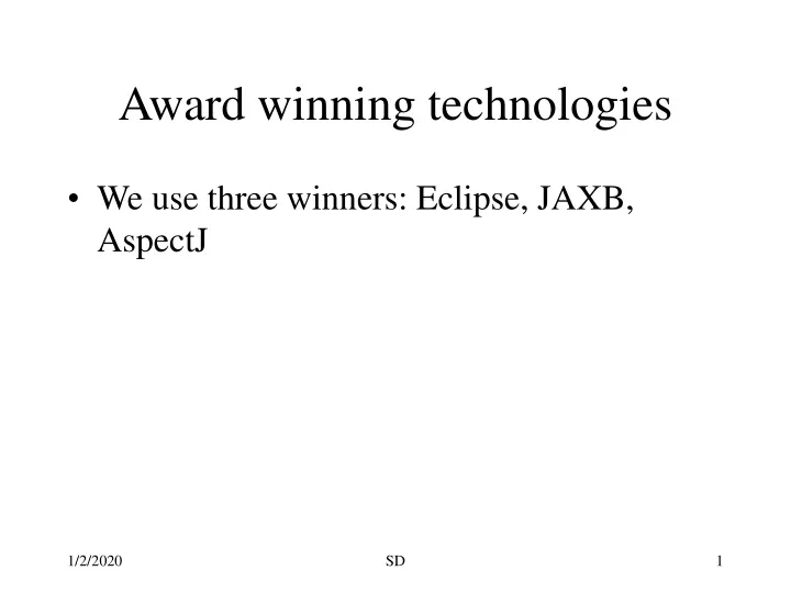 award winning technologies