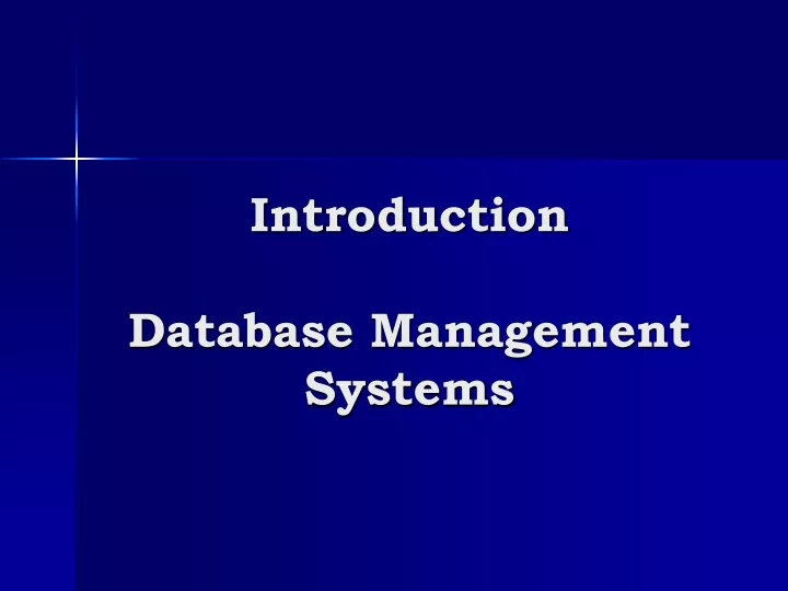 introduction database management systems