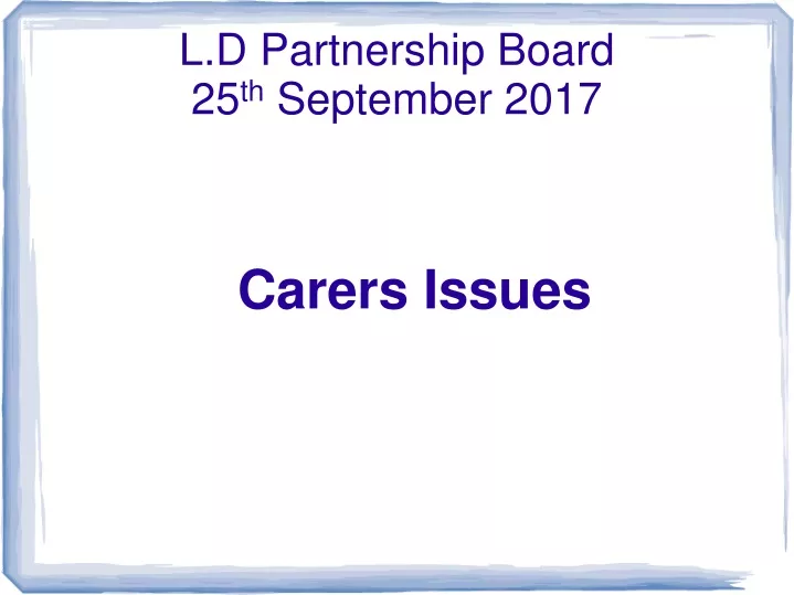 carers issues