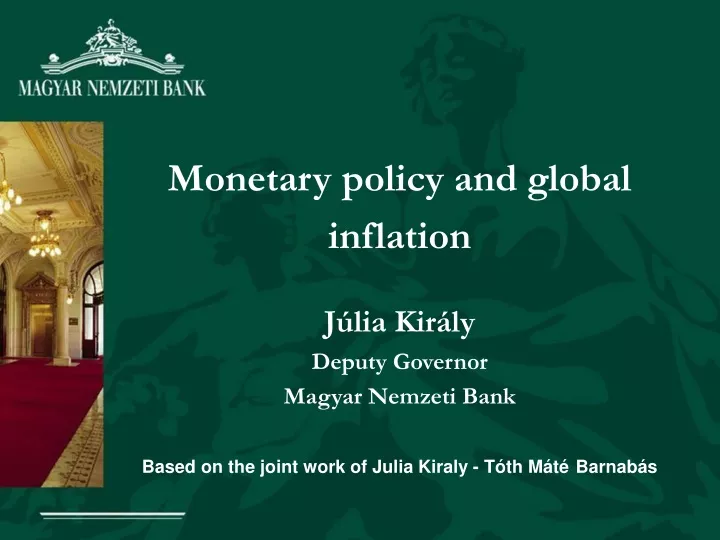 monetary policy and global inflation