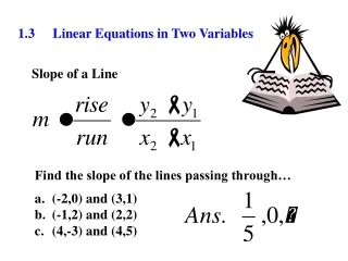 1.3	Linear Equations in Two Variables