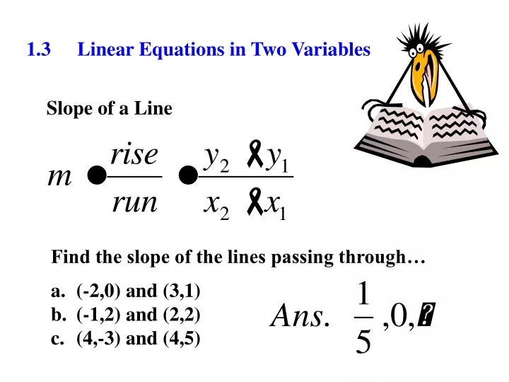 1 3 linear equations in two variables