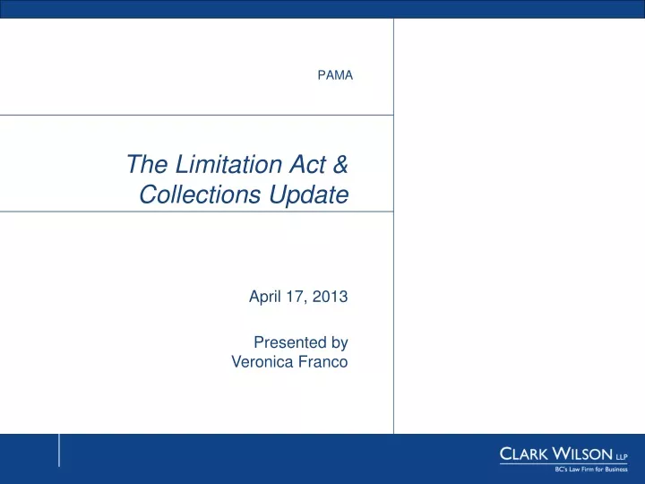 the limitation act collections update