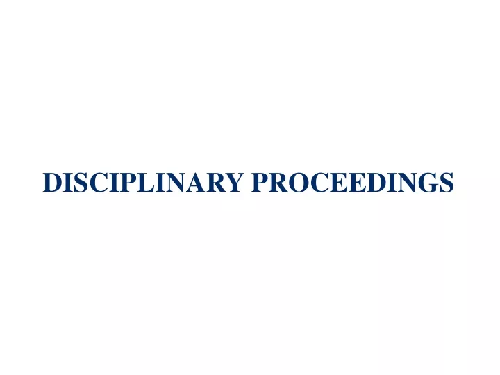 disciplinary proceedings