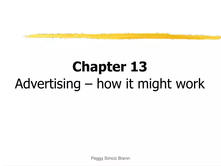 chapter 13 advertising how it might work