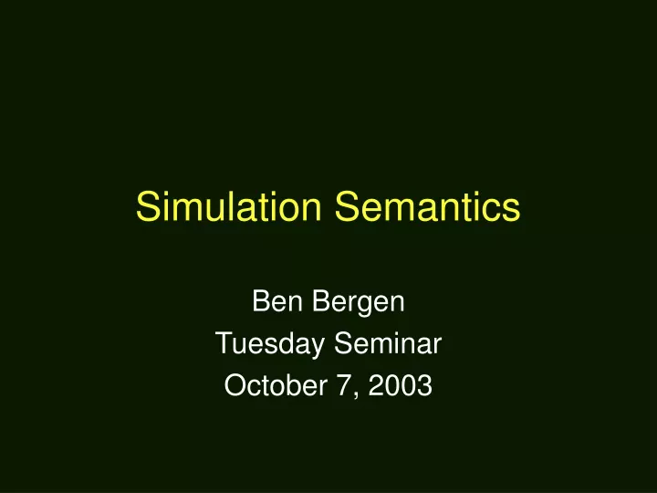 simulation semantics