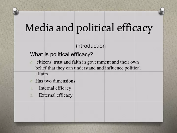 media and political efficacy