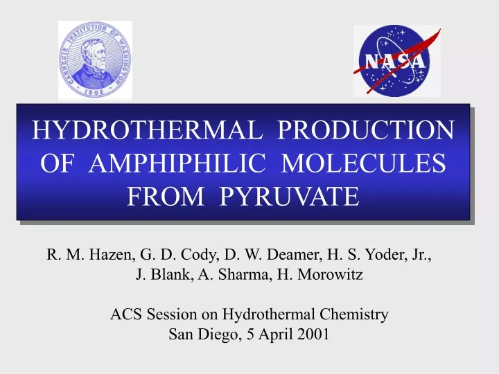 hydrothermal production of amphiphilic molecules
