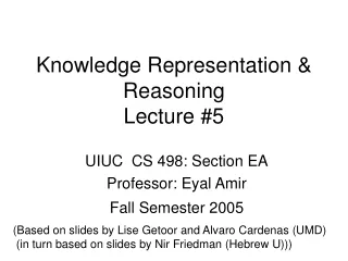 Knowledge Representation &amp; Reasoning Lecture #5