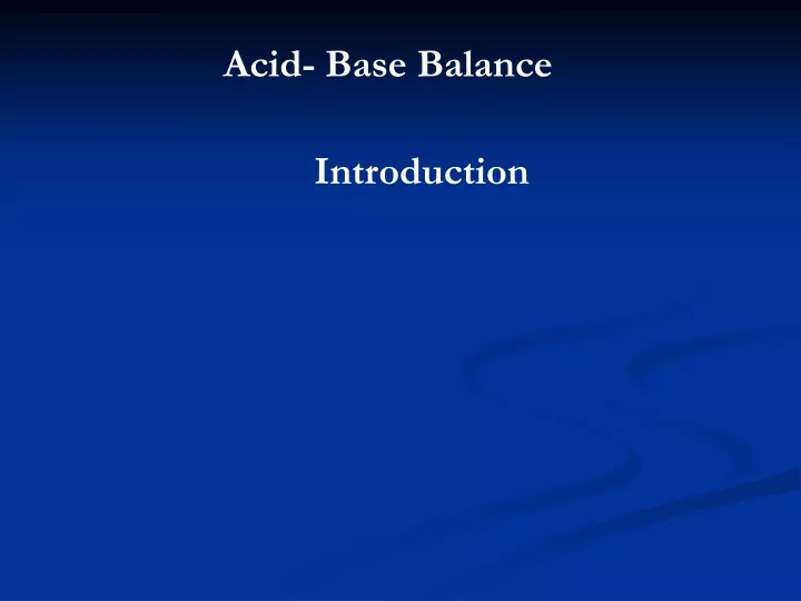 acid base balance