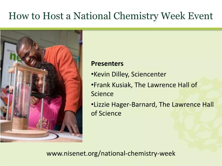 how to host a national chemistry week event