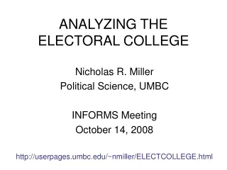 ANALYZING THE ELECTORAL COLLEGE