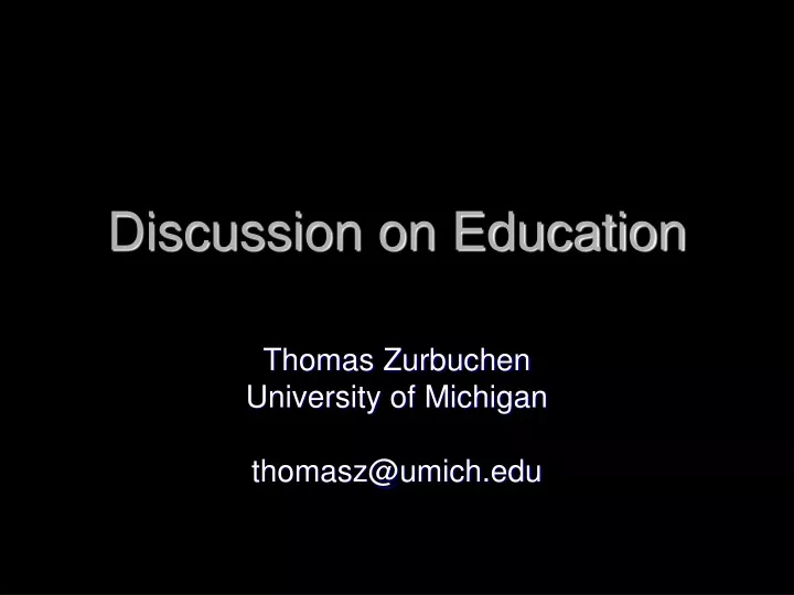 discussion on education