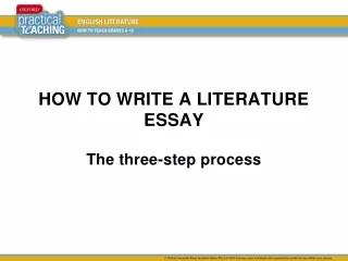 HOW TO WRITE A LITERATURE ESSAY