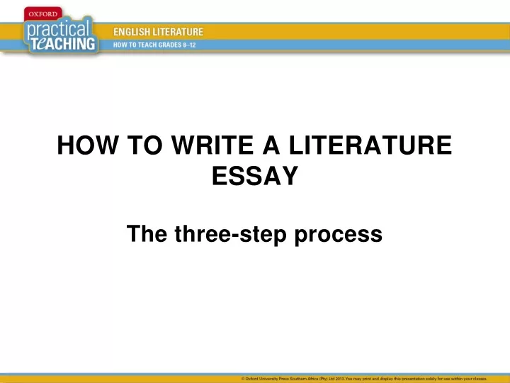 how to write a literature essay