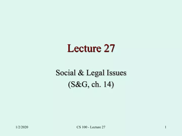 lecture 27