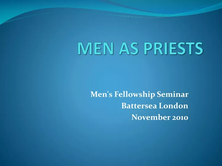 men as priests