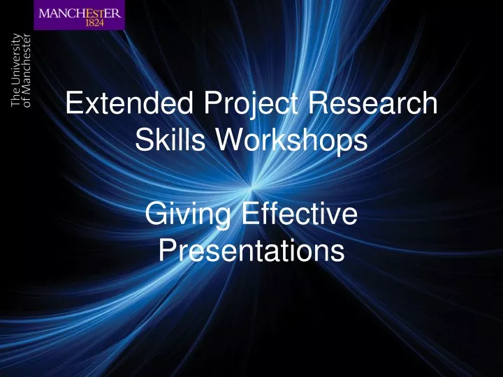 extended project research skills workshops giving effective presentations