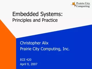 Embedded Systems:  Principles and Practice