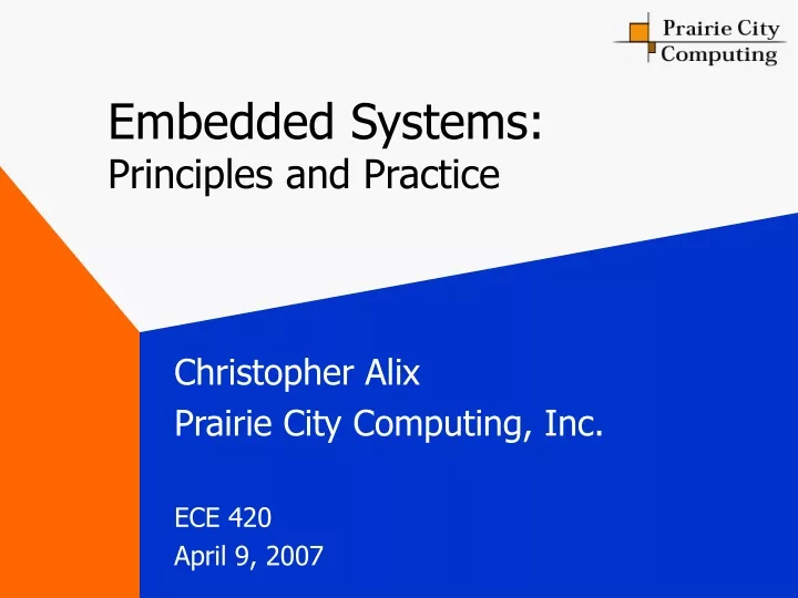 embedded systems principles and practice
