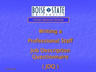 Writing a  Professional Staff Job Description Questionnaire ( JDQ )