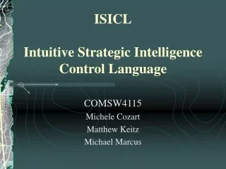 ISICL Intuitive Strategic Intelligence Control Language