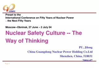 PU, Jilong China Guangdong Nuclear Power Holding Co.Ltd Shenzhen, China, 518031 2004-07