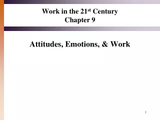 Work in the 21 st  Century Chapter 9