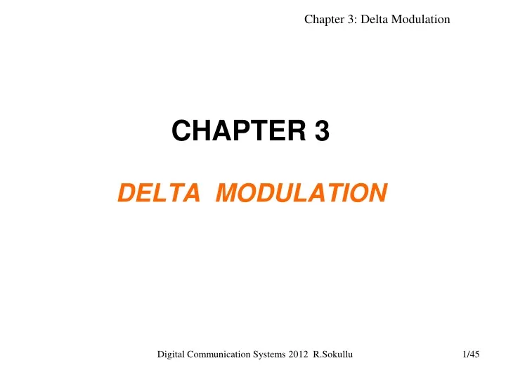 chapter 3 delta modulation