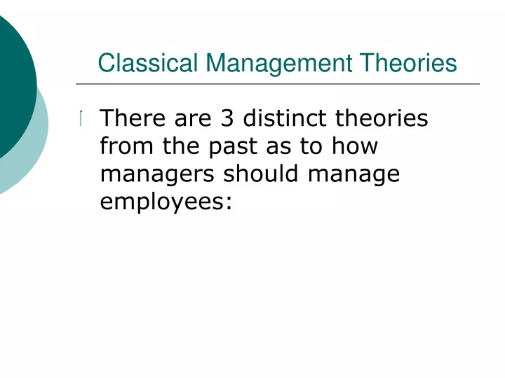 classical management theories